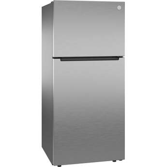 GE 19 Cu. Ft. Top Freezer Refrigerator: Fingerprint Resistant Stainless Steel — thumbnail 4