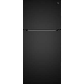 GE 21 Cu. Ft. Top Freezer Refrigerator: Black