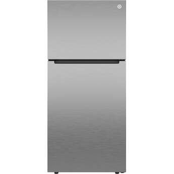 GE 21 Cu. Ft. Top Freezer Refrigerator: Fingerprint Resistant Stainless Steel — thumbnail 3