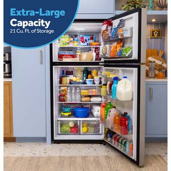 GE 21 Cu. Ft. Top Freezer Refrigerator: Fingerprint Resistant Stainless Steel — thumbnail 31