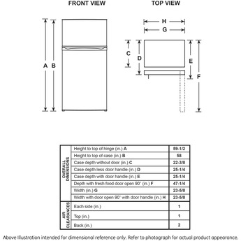 GE 24" 9.9 cu.ft. Stainless Steel Top Freezer Refrigerator — thumbnail 13