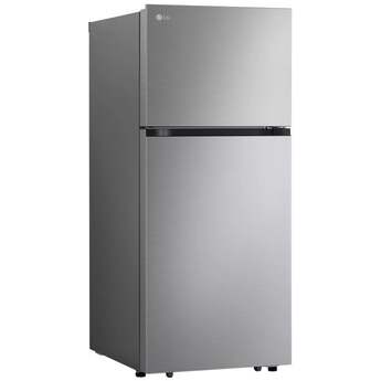LG 28 Inch Freestanding Top Freezer Refrigerator with 18 cu. ft. Capacity, 2 Glass Shelves, Gallon Door Bins, Multi-Air Flow System, Garage Ready, Ice Maker Ready, and ENERGY STAR®: Printproof™ Stainless Steel — thumbnail 2