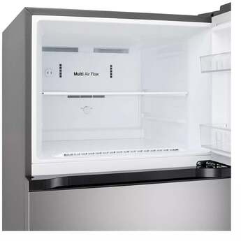 LG 28 Inch Freestanding Top Freezer Refrigerator with 18 cu. ft. Capacity, 2 Glass Shelves, Gallon Door Bins, Multi-Air Flow System, Garage Ready, Ice Maker Ready, and ENERGY STAR®: Printproof™ Stainless Steel — thumbnail 7