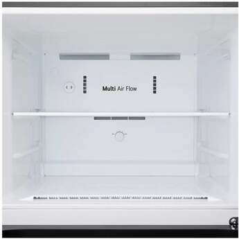 LG 28 Inch Freestanding Top Freezer Refrigerator with 18 cu. ft. Capacity, 2 Glass Shelves, Gallon Door Bins, Multi-Air Flow System, Garage Ready, Ice Maker Ready, and ENERGY STAR®: Printproof™ Stainless Steel — thumbnail 8