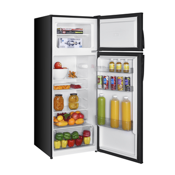 7.3 Cubic Foot Energy Star Top Freezer Refrigerator with Three Door Balconies in Black — thumbnail 3