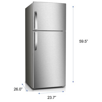 10 Cubic Foot Frost Free Top Freezer Refrigerator with Tilt-Out Can Dispenser and Gallon Door Storage in Stainless Steel Look — thumbnail 4