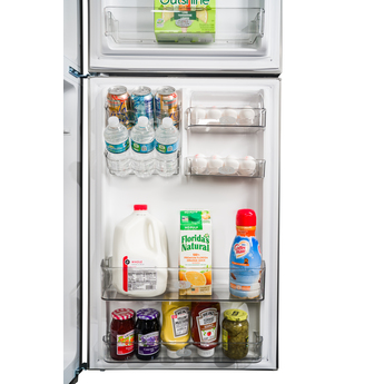 10 Cubic Foot Frost Free Top Freezer Refrigerator with Tilt-Out Can Dispenser and Gallon Door Storage in Stainless Steel Look — thumbnail 8