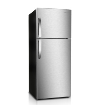12 Cubic Foot Frost Free Top Freezer Refrigerator with Tilt-Out Can Dispenser and Gallon Door Storage in Stainless Steel