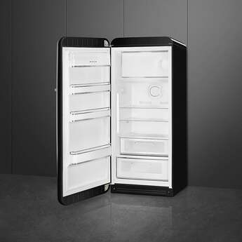 Smeg 50s Retro Style 24" 9.92 cu. ft. Black Top Freezer Refrigerator - Left Hinge - Energy Star — thumbnail 4