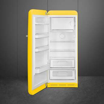 Smeg 50s Retro Style 24" 9.92 cu. ft. Yellow Top Freezer Refrigerator - Left Hinge - Energy Star — thumbnail 4