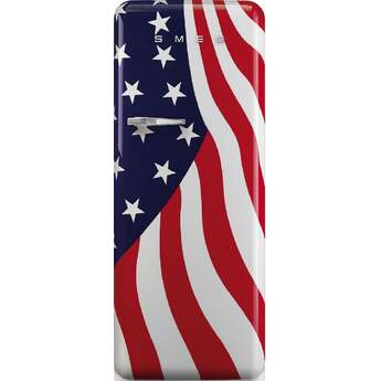 Smeg 50s Retro Style 24" 9.92 cu. ft. US Flag Top Freezer Refrigerator - Right Hinge - Energy Star