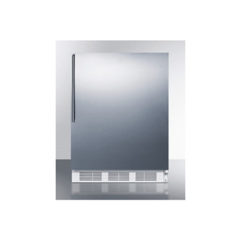 Summit 24" 5.1 cu.ft. Stainless Steel Built-In Compact Refrigerator with Vertical Handle - Left Hinge