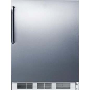 Summit 24" 5.1 cu.ft. Stainless Steel Built-In Compact Refrigerator with Towel Bar Handle