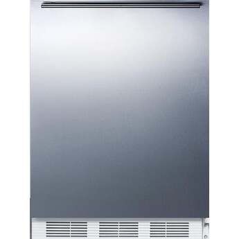 Summit 24" 5.1 cu.ft. Stainless Steel Freestanding Compact Refrigerator with Horizontal Handle