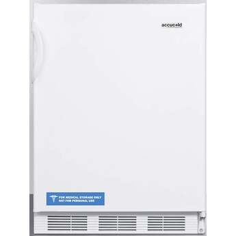 Summit AccuCold 24" 5.1 cu.ft. White Built-In Compact Refrigerator - ADA Compliant