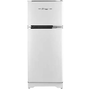 Unique 14 Cu. Ft. Classic Retro Marshmallow White Propane Top Freezer Refrigerator