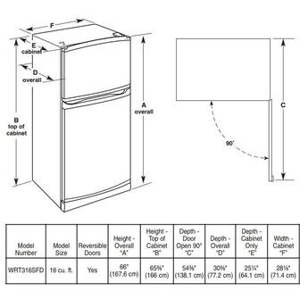 Whirlpool WRT316SFDB 29 Inch Black Freestanding Top Freezer Refrigerator — thumbnail 15