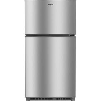 Whirlpool 32.8 Inch Wide, 21.3 Cu. Ft. Top Freezer Refrigerator with Total Coverage Cooling: Stainless Steel