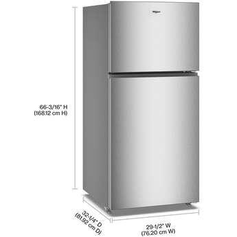 Whirlpool 29.5-inch Wide Top Freezer Refrigerator with Total Coverage Cooling- 19.2 Cu. Ft.: Fingerprint Resistant Stainless Finish — thumbnail 3