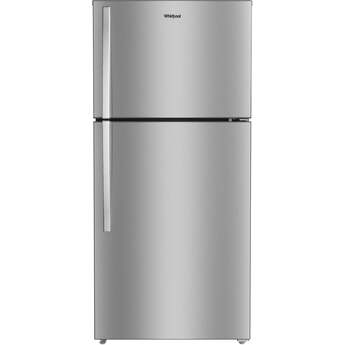 Whirlpool 30 Inch Top Freezer Refrigerator with 19.3 Cu. Ft. Capacity, Adjustable Shelves, FreshSpace™ Crispers, Flexi-slide™ Deli Drawer, Garage Ready, Dairy Bin, Electronic Temperature Controls, ADA Compliant, and Energy Star® Certified: Fingerprint-Resistant Stainless Steel
