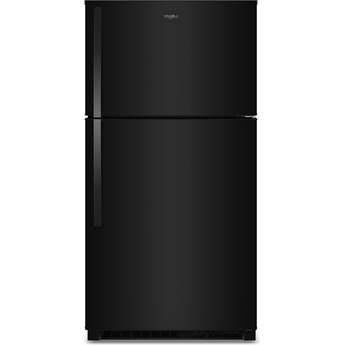 Whirlpool 32.8 Inch Wide, 21.3 Cu. Ft. Top Freezer Refrigerator with Garage Ready & Total Coverage Cooling: Black