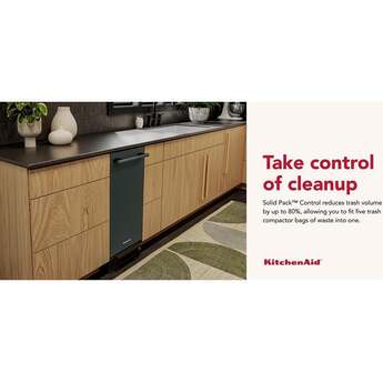 KitchenAid 15 Inch Built-In Trash Compactor with 1.4 cu. ft. Capacity, 1/3 HP, Built-In Odor Management, Solid Pack™ Control, 5:1 Compaction Ratio, Removable Key Start and Under 30-Second Cycle Time: Juniper — thumbnail 5