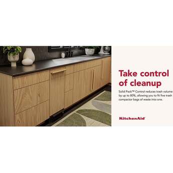 KitchenAid 15 Inch Built-In Trash Compactor with 1.4 cu. ft. Capacity, 1/3 HP, Built-In Odor Management, Solid Pack™ Control, 5:1 Compaction Ratio, Removable Key Start and Under 30-Second Cycle Time: Panel Ready — thumbnail 6
