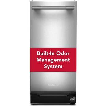 KitchenAid 15 Inch Built-In Trash Compactor with 1.4 cu. ft. Capacity, 1/3 HP, Built-In Odor Management, Solid Pack™ Control, 5:1 Compaction Ratio, Removable Key Start and Under 30-Second Cycle Time: Stainless Steel — thumbnail 2