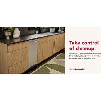 KitchenAid 15 Inch Built-In Trash Compactor with 1.4 cu. ft. Capacity, 1/3 HP, Built-In Odor Management, Solid Pack™ Control, 5:1 Compaction Ratio, Removable Key Start and Under 30-Second Cycle Time: Stainless Steel — thumbnail 7