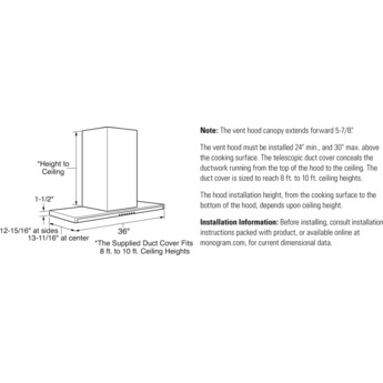 Monogram ZV800SJSS 36 Inch Under Cabinet Convertible Hood — thumbnail 13
