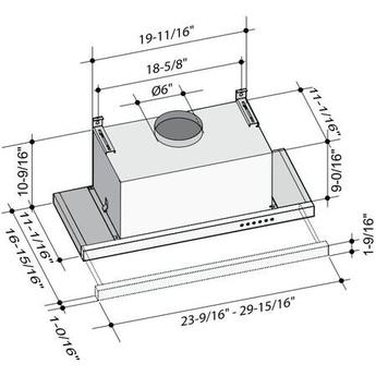 XO XOC36S XOC Series 36 Inch Under Cabinet Ducted Hood — thumbnail 6