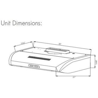 XO XOE30S XOE Series 30 Inch Under Cabinet Convertible Hood — thumbnail 6