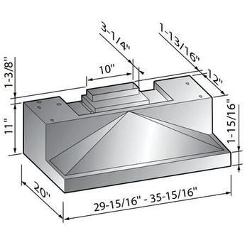 XO XOP36S XOP Series 36 Inch Under Cabinet Convertible Hood — thumbnail 6
