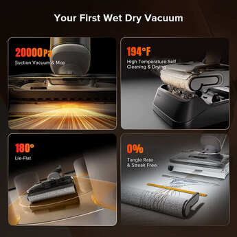 F25 RT 2-in-1 Wet & Dry Vacuum, Dual Water Tank, Self-Cleaning Brush Roll, 194°F Hot Water & Hot Air Drying, 45-Min Runtime, Zero-Tangle & Streak-Free Cleaning – White — thumbnail 2