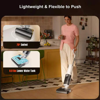 F25 RT 2-in-1 Wet & Dry Vacuum, Dual Water Tank, Self-Cleaning Brush Roll, 194°F Hot Water & Hot Air Drying, 45-Min Runtime, Zero-Tangle & Streak-Free Cleaning – White — thumbnail 6