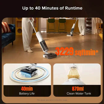 F25 RT 2-in-1 Wet & Dry Vacuum, Dual Water Tank, Self-Cleaning Brush Roll, 194°F Hot Water & Hot Air Drying, 45-Min Runtime, Zero-Tangle & Streak-Free Cleaning – White — thumbnail 7