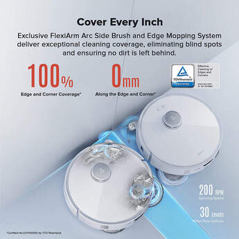 Qrevo Curv Robot Vacuum and Mop Combo, 10,000 Pa Suction, Smart LIDAR Navigation, Self-Empty Dock, App & Voice Control — thumbnail 4