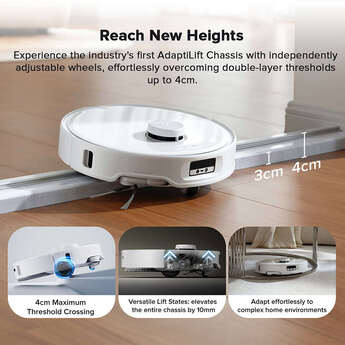 Qrevo Curv Robot Vacuum and Mop Combo, 10,000 Pa Suction, Smart LIDAR Navigation, Self-Empty Dock, App & Voice Control — thumbnail 5