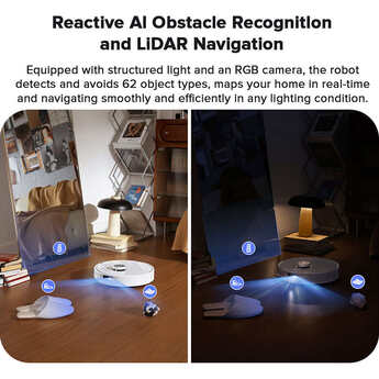 Qrevo Curv Robot Vacuum and Mop Combo, 10,000 Pa Suction, Smart LIDAR Navigation, Self-Empty Dock, App & Voice Control — thumbnail 7