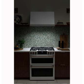 Cafe 36 Inch Commercial-Style Wall Mount Smart Range Hood with 4-Speed Fan, 610 CFM Blower, Push Button Controls, LED Hood Light, Baffle Filters, Night Light Setting, QuietBoost™, Removable Filter and ADA Compliant: Matte White — thumbnail 7