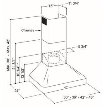 Dacor DHW421 Heritage Series 42 Inch Wall Mount Ducted Hood — thumbnail 7