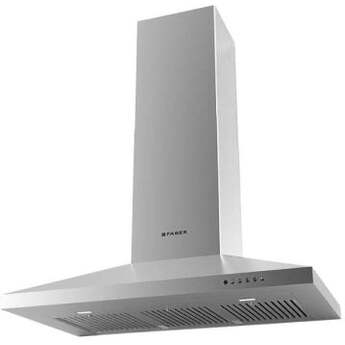 Faber 36 Inch Pyramid Shape Island Mount Range Hood with 4-Speed/600 CFM Blower, Electronic Control, LED Light, Dishwasher Safe Stainless Steel Baffle, Sound Pro, Variable Air Management System, Delay Shut-off, Intensive Speed and Remote Control: Stainless Steel