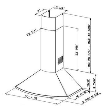 Faber TEND30BSV 30 Inch Wall Mount Convertible Hood — thumbnail 2
