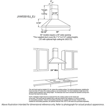 GE JVW5301SJSS 30 Inch Wall Mount Convertible Hood — thumbnail 37