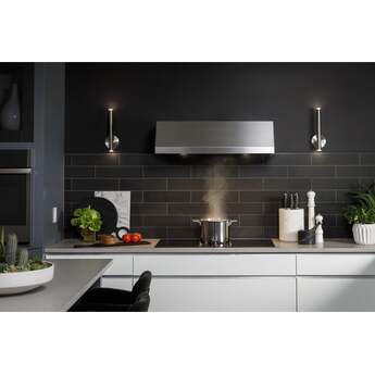 GE 30 Inch Commercial Style Wall Mount Smart Hood with 590 CFM Internal Blower, QuietBoost™, Wi-Fi, Chef Connect, Baffle Filters, LED Hood Light, and ADA Compliant: Stainless Steel — thumbnail 4