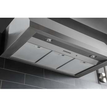 GE 30 Inch Commercial Style Wall Mount Smart Hood with 590 CFM Internal Blower, QuietBoost™, Wi-Fi, Chef Connect, Baffle Filters, LED Hood Light, and ADA Compliant: Stainless Steel — thumbnail 9