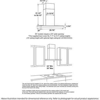 GE Profile UVW8301SLSS 30 Inch Wall Mount Convertible Hood — thumbnail 22