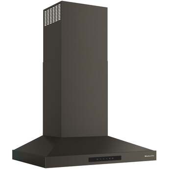 KitchenAid 30 Inch Wall Mount Chimney Hood With 4 Speeds And 400 CFM: Black Ore — thumbnail 3