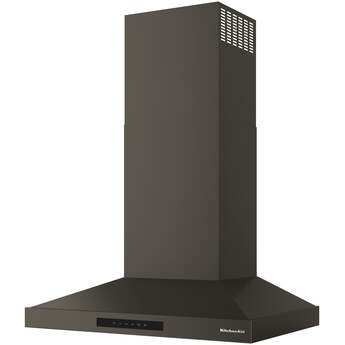KitchenAid 30 Inch Wall Mount Chimney Hood With 4 Speeds And 400 CFM: Black Ore — thumbnail 7