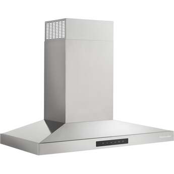 KitchenAid 30 Inch Wall Mount Chimney Hood With 4 Speeds And 400 CFM: Stainless Steel — thumbnail 4